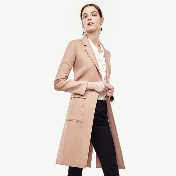 Ann Taylor Jackets & Blazers - Ann Taylor - Twill Duster Belted Pink Trench Coat